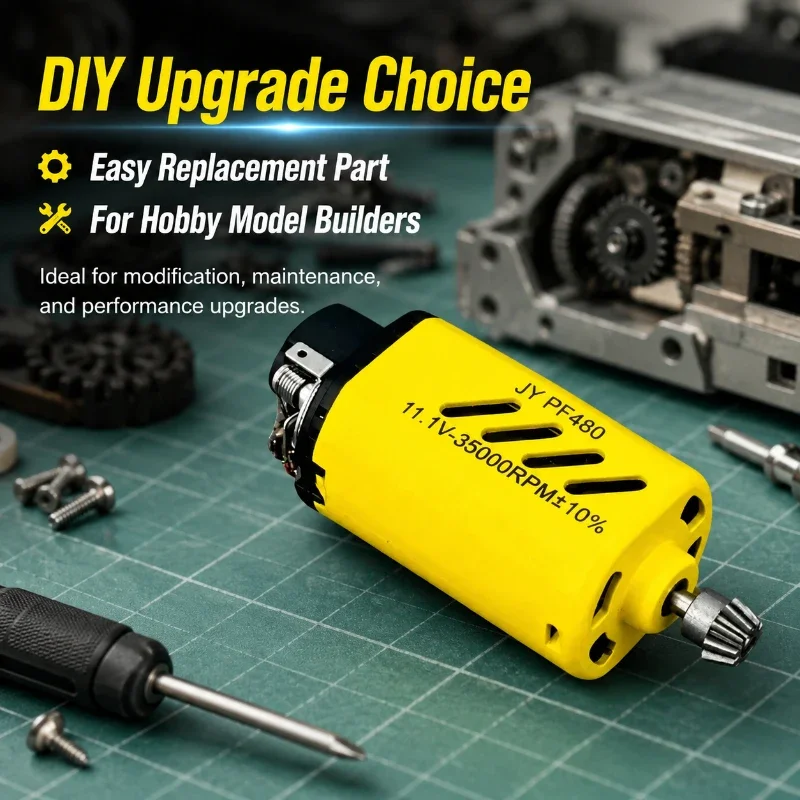 JY PF460 High RPM Electronic Motor 11.1V Working Voltage Vent Hole Design Hobby Toy Model Upgrade Power Unit