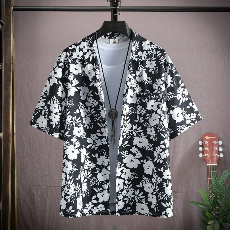 2025 Spring/Summer New Product Men's High Quality Small Floral Quick Drying Fashion Leisure Two piece Set Fashion Set