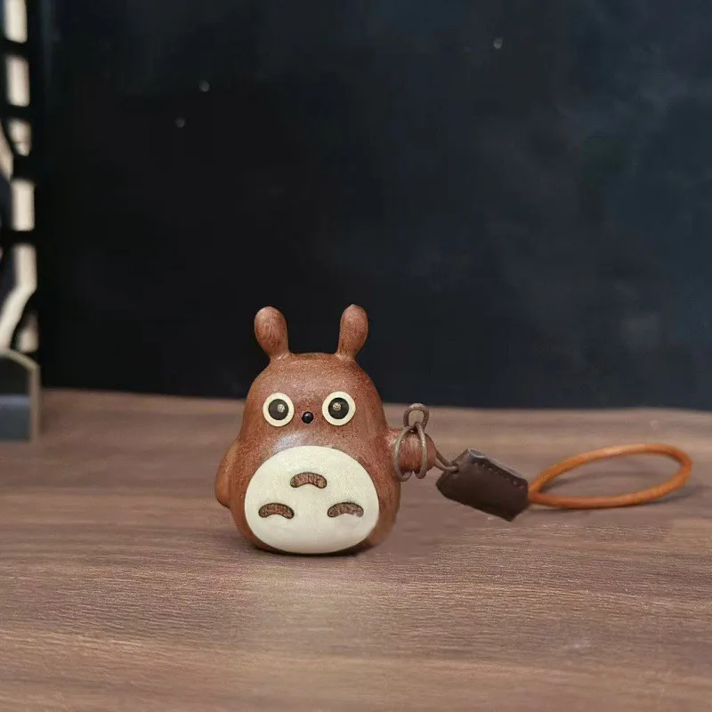 NEW Wooden Carving Cat Ornament Creative DIY Keychain Pendant Desktop Accessories miniature items Home Decor Birthday gift