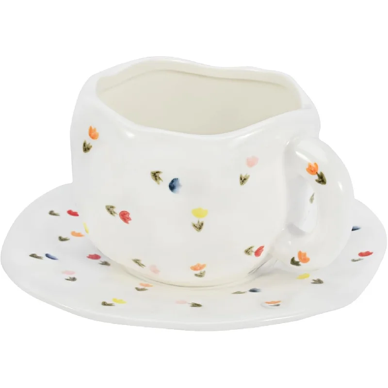 

Ceramic coffee cup, cute and unique handmade cup, can be used in dishwasher and microwave, 300ml for latte milk