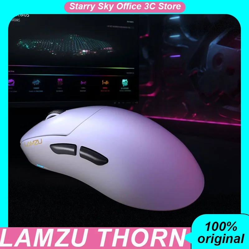 Lamzu Thorn Wireless Mouse 4k Polling Lightweight Long Battery Life Low Latency Customized Gaming Mouse Laptop Accessories