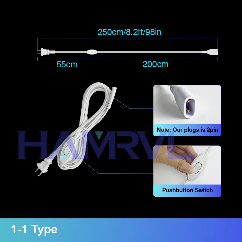 Hexagon Light Adjustable Suspension Rope and Splicing Connector All Copper 2Pin V/Y/L/T/I Cable LED Tube Lamp for Garage Ceiling