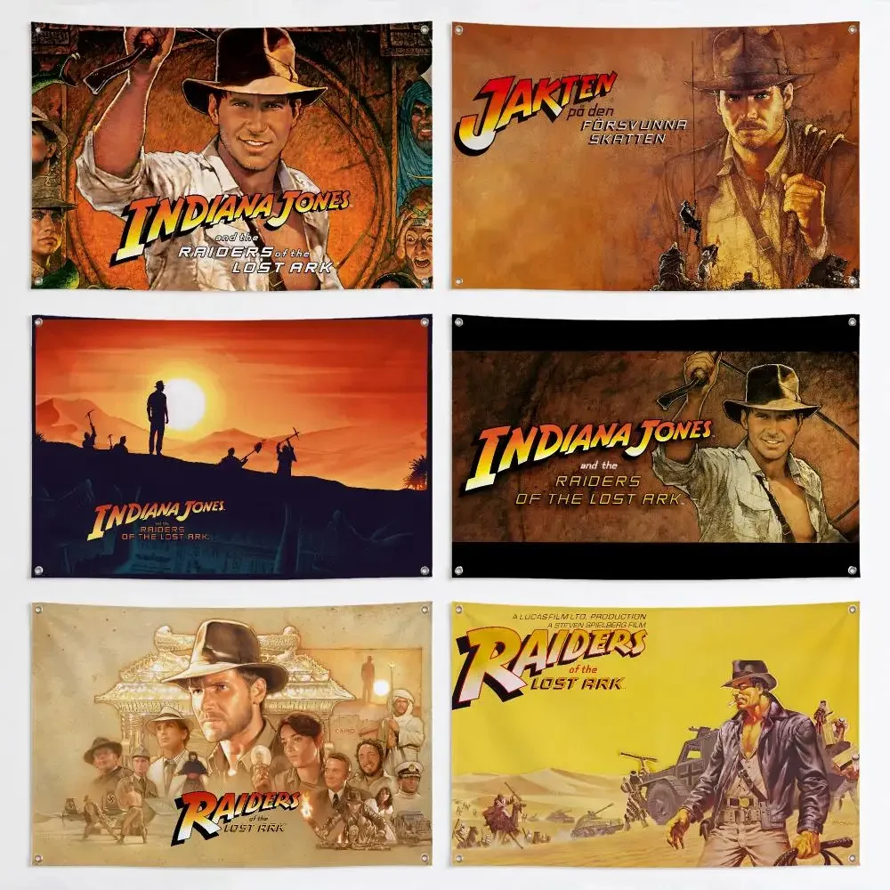 Indiana-Joness Adventure Movie Flags Aesthetic Wall Tapestry Printed Wall Hanging Living Room Party Outdoor Decor