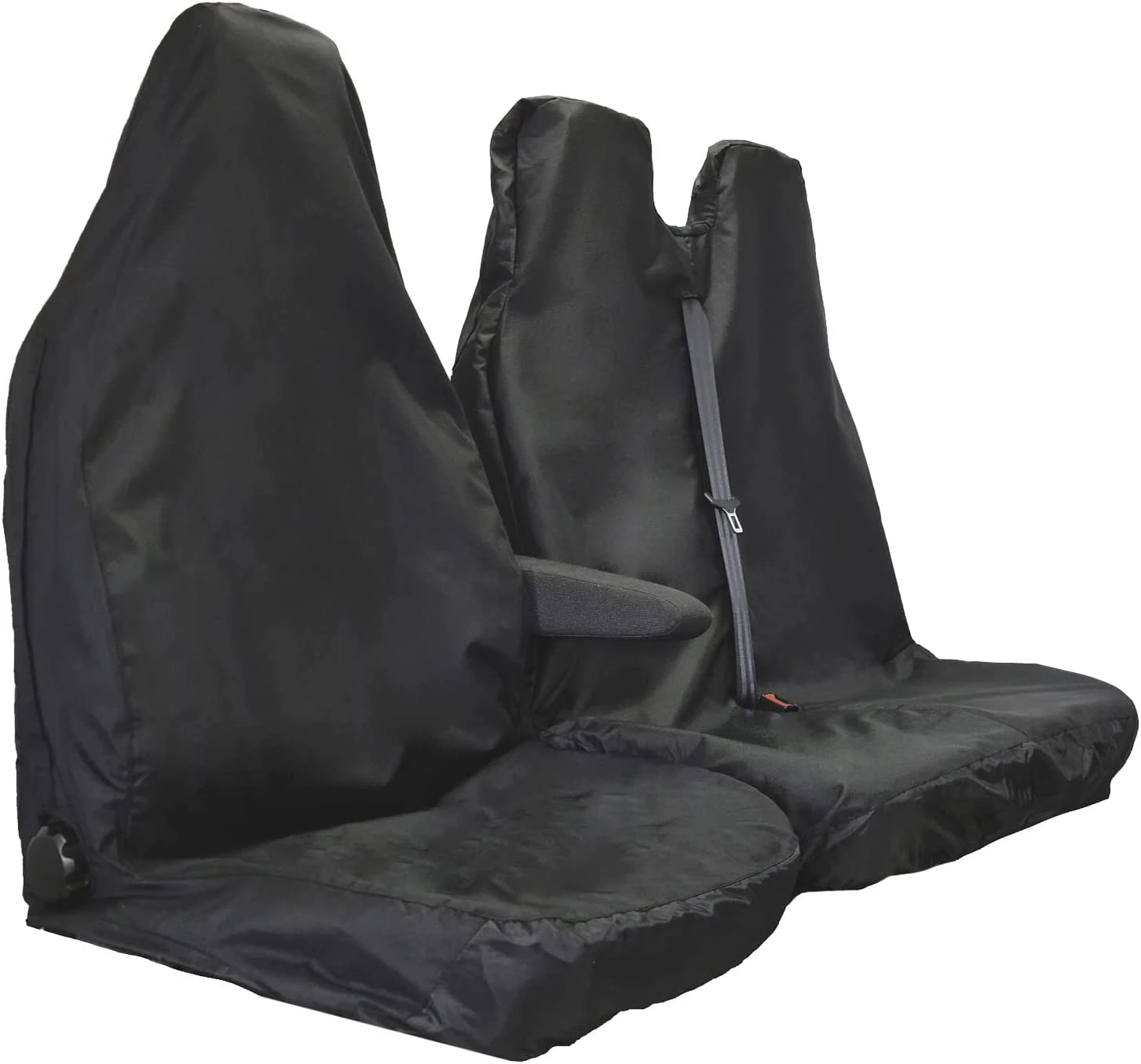 Tailored Waterproof Heavy-Duty Seat Covers For Ford Transit Custom Van 2013 ONWARDS Driver & Double Set Black