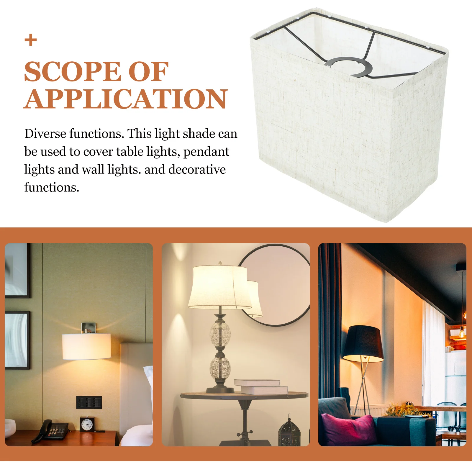 

Small Lampshade E27 Linen Drum Wall Light Shade Lightweight Easy Install for Bedroom Living Room Decorative Replacement Lamp