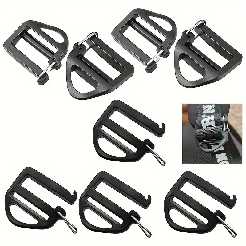 8Pcs Plastic Backpack Hook Carabiner Spring Quickdraws Buckles Clip Hook Keychain Backpack Camping Hiking Outdoor Accessories