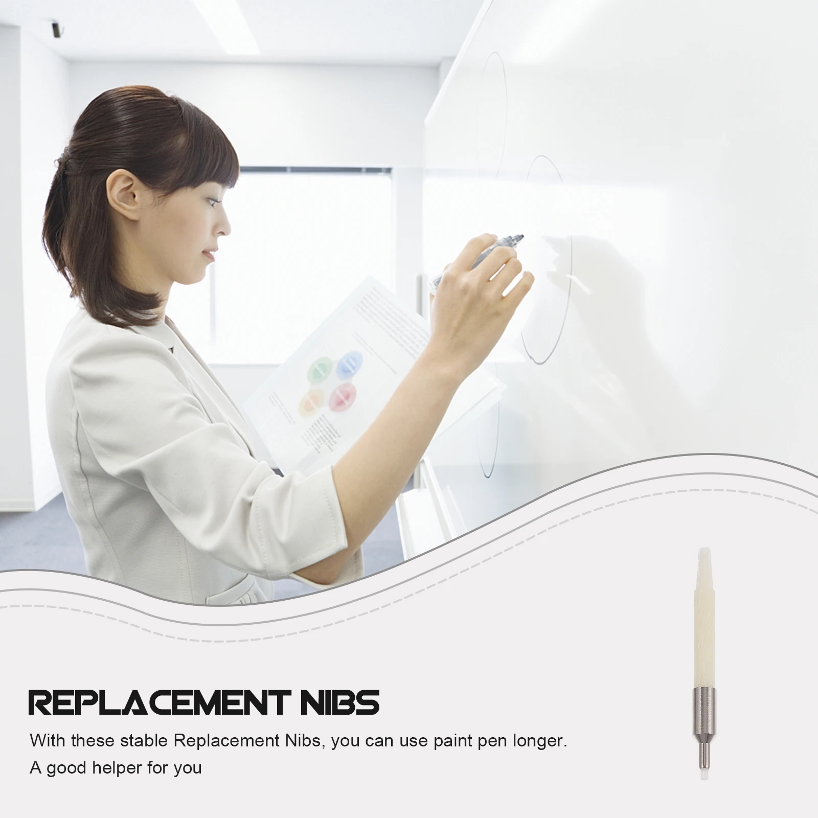 

30Pcs Universal Pen Points Paint Marker Nibs Refillable Paint Pens Stable Smooth Material Convenient Use Oil Painting Pen Points