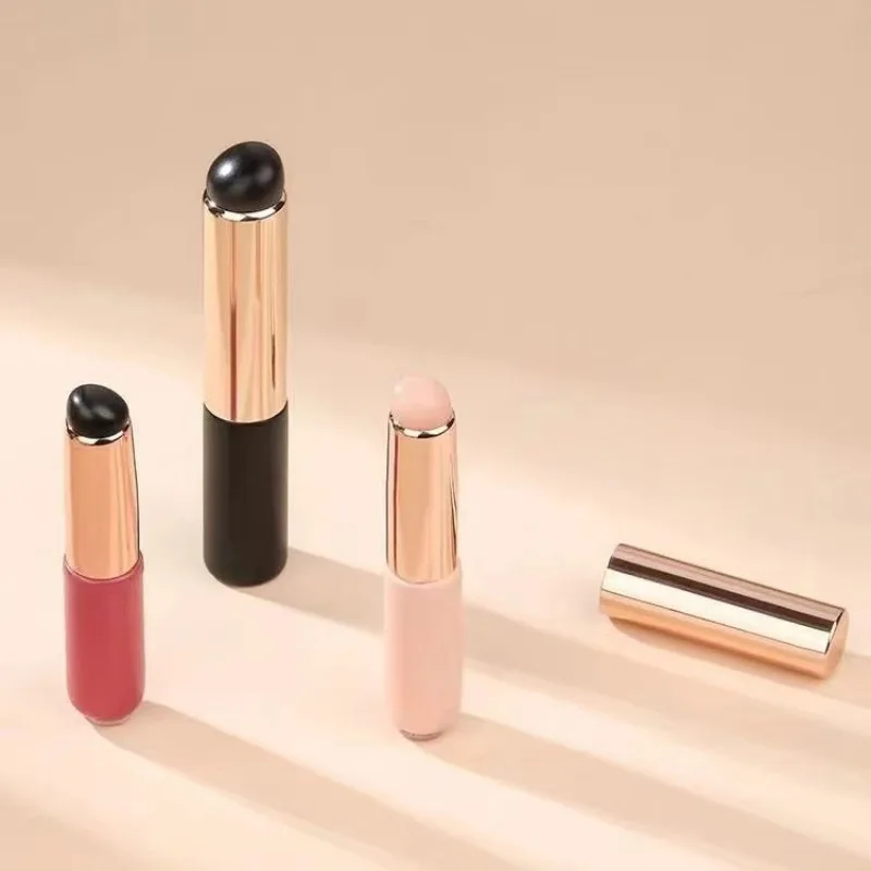 Pinceau Jules en silicone avec couvercle, correcteur coudé comme le bout des doigts, pinceaux de maquillage doux Q, rouge à lèvres, tête ronde, pas cassé, mise à niveau