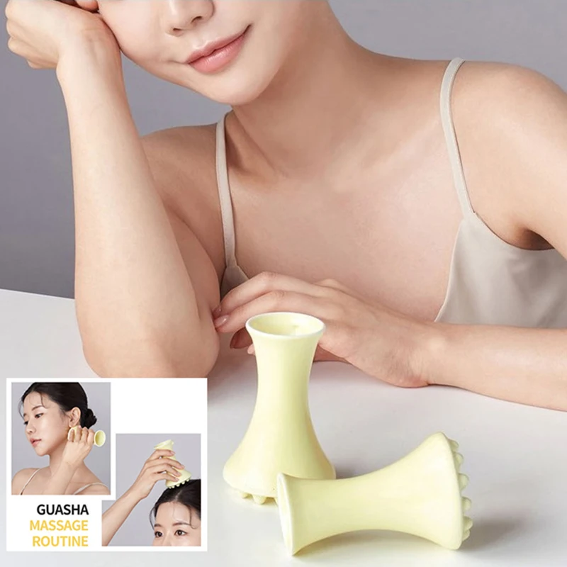 Yellow Ceramic Gua Sha Massager for Face And Body Relief Massage Tool Body Guasha Board Facelift Skin Care Accessory