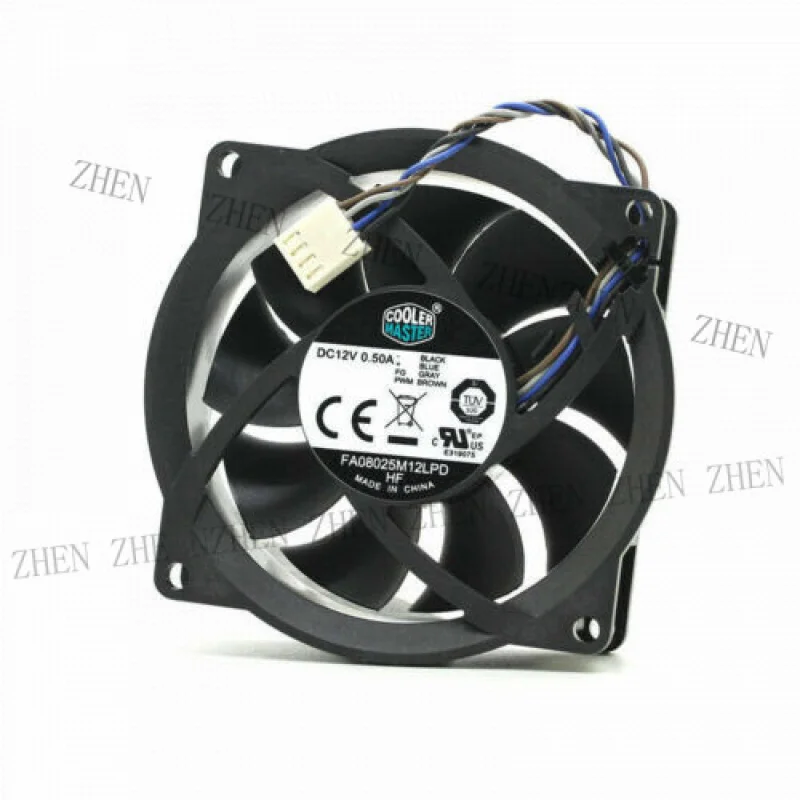 Y Cooler Master 8025 8cm 80mm FA08025M12LPD 12V 0.50A 4-wire PWM CPU cooling fan