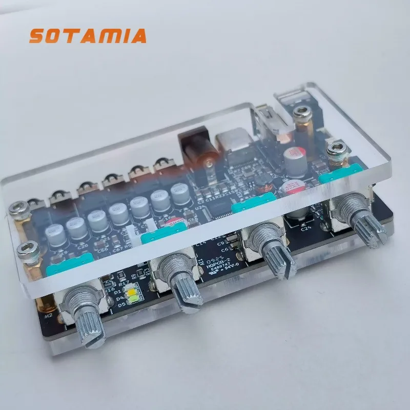 SOTAMIA DSP Amplifier Preamp Tone Board 7 Channel Independent Channel 15 Segment EQ Computer Phone Bluetooth Tuning with Case