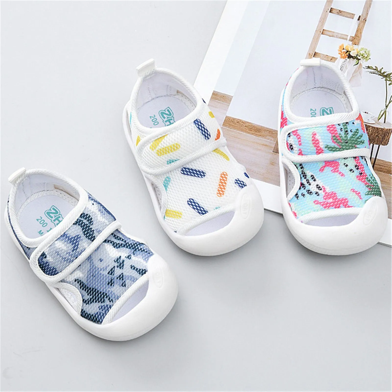 Summer Breathable Air Mesh Kids Sandals Unisex Casual Shoes Anti-slip Soft Sole First Walkers Infant Lightweight Toddler Shoes