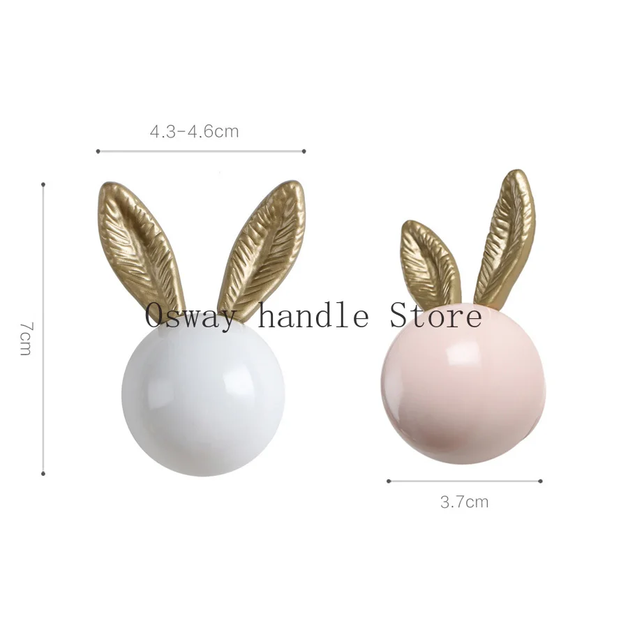 Wall Coat Hooks wall hooks decorative Mounted Coat Rack Hat Hooks key Bathroom Towel hooksWall Hangers Rabbit Ceramic Round Hook