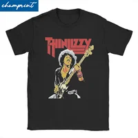 Camisetas de Rock Band para hombres y mujeres, camisetas delgadas Lizzy de ocio, camiseta de manga corta con cuello redondo, Tops originales de algodón puro