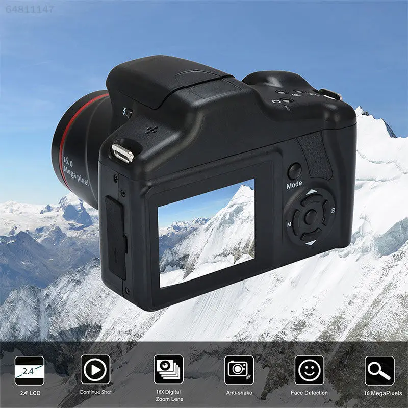 Digitální kamera SLR 1080P HD 16X digitální zaskočit 1.2m nekonečno ostření dosah fotoaparátů s 2.4inch TFT LCD obrazovka fotografie videokamera