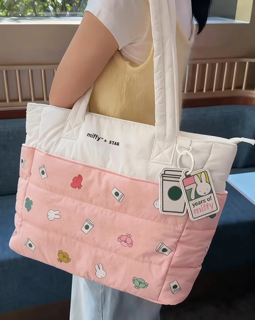 Torba na ramię Kawaii Miffy z okazji 70-lecia, limitowana edycja, duża pojemność, codzienna torba na ramię, urocza torba na laptopa, prezent, zabawka