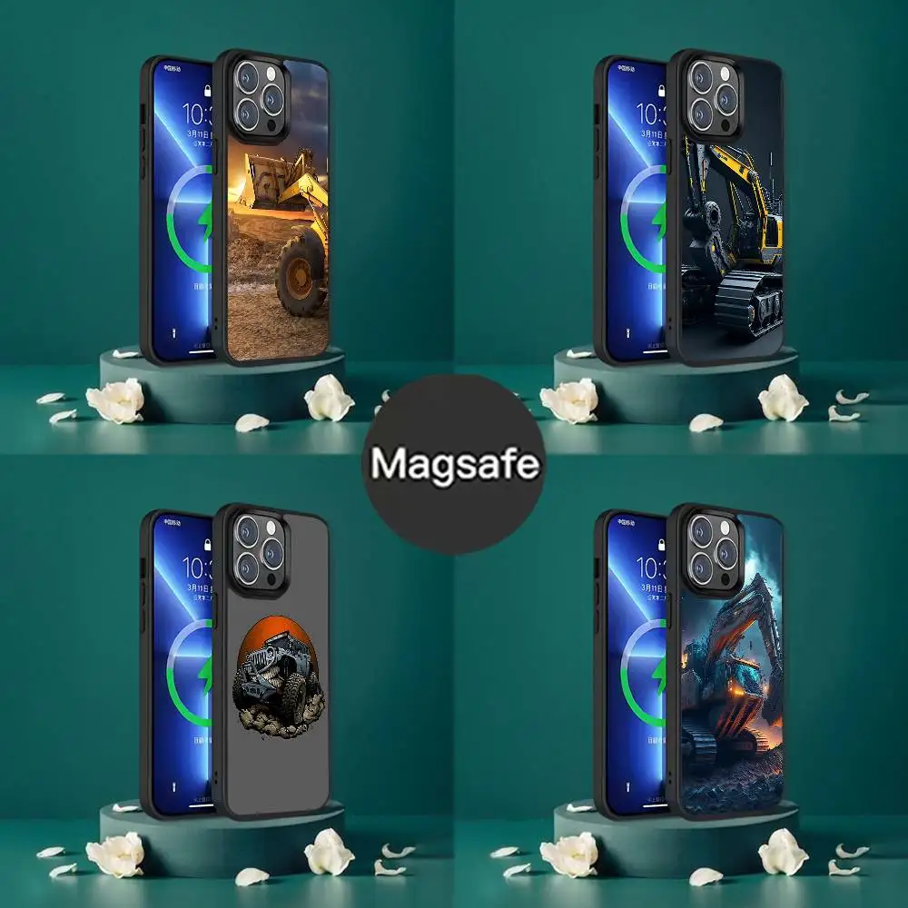 

Крутой чехол для телефона с тяжелым грузовиком для iPhone 17,16,15,14,13,12,11, Pro, Max, Plus, Mini, SE4, E с магнитной беспроводной зарядкой Magsafe