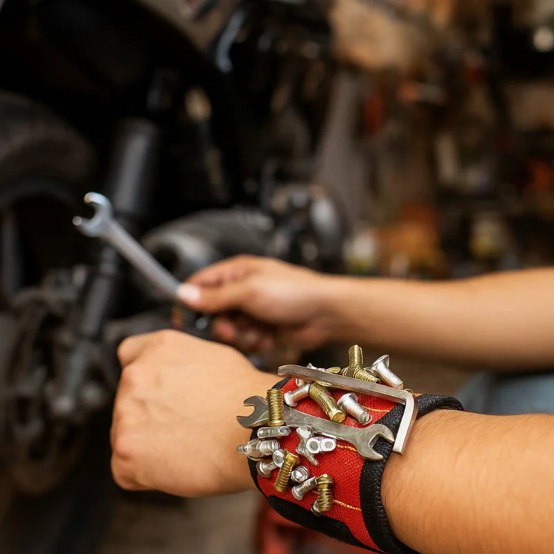 

Strong Magnetic Wristband Portable Tool Bag Electrician Adjustable Wrist Belt Holding for Screws Nails Bolts