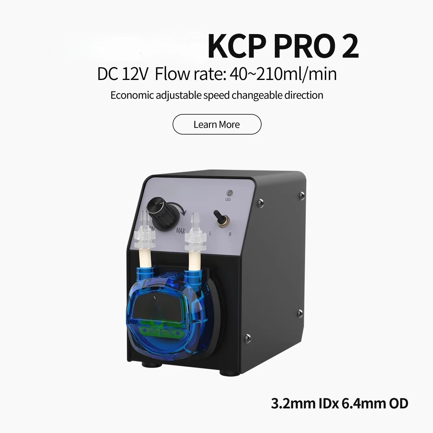 KCP PRO2 Peristaltic Pump 12V 50-260ml/min DC Motor Low Flow Variable Speed ​​Liquid Pump For Laboratory 4mmx7.2mm