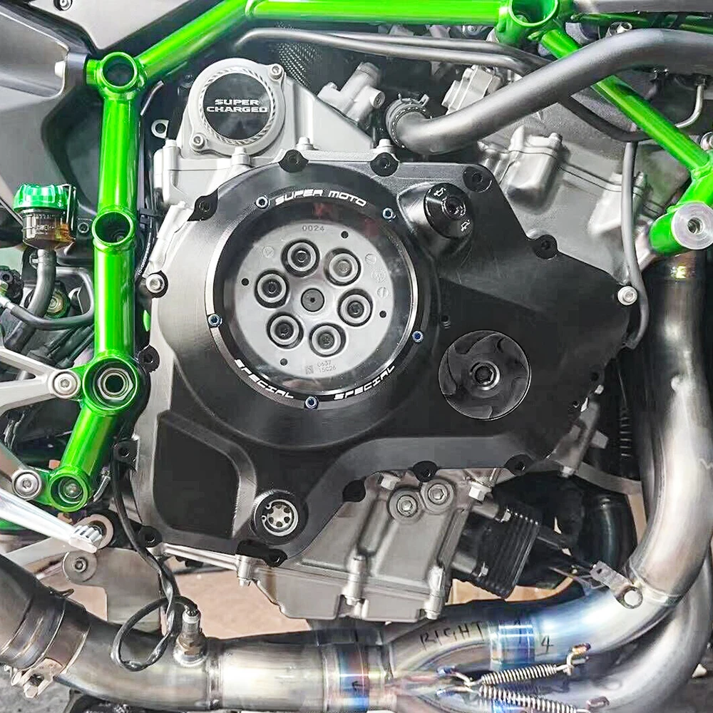 Motorcycle Engine Clear Clutch Cover for Kawasaki NINJA-H2-SX SE Ninja H2 SX  2018-2024 NINJA-H2 2016-2024 Z H2 SE 2020-2024