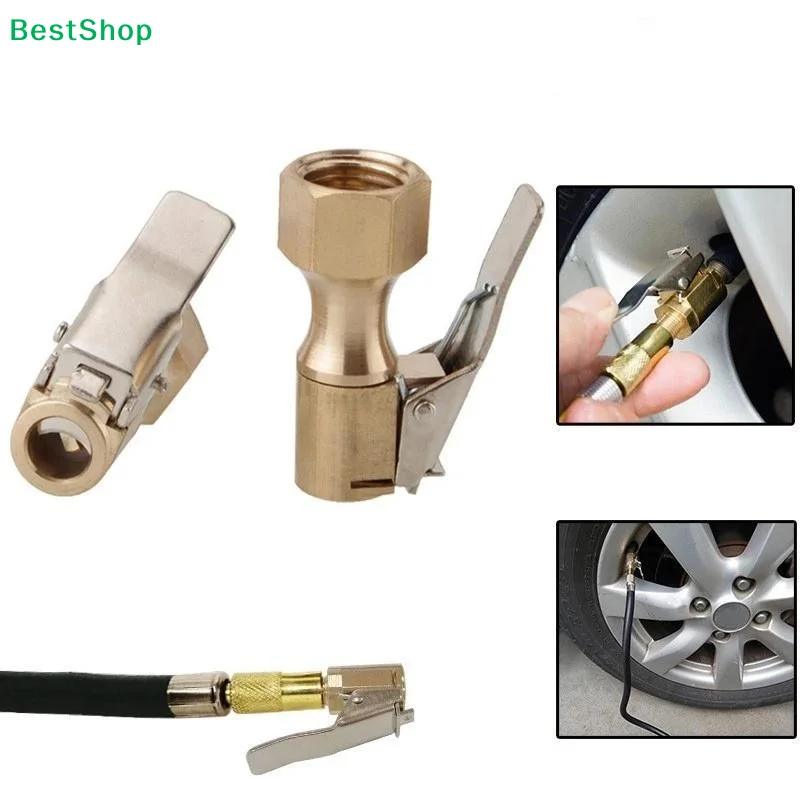 Air Chuck 1/4 Inch Heavy Duty Open Flow Straight Lock On Tire Chuck With Clip For Inflator Gauge Compressor Accessories