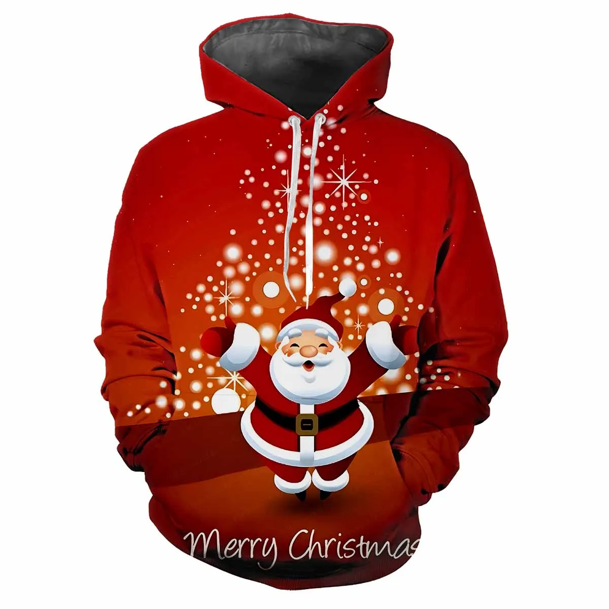 Christmas Santa Claus 3D Print Hoodies Men Women Oversized Holiday Streetwear Hoodie Pullovers Hooded Sweatshirts Kids Clothing