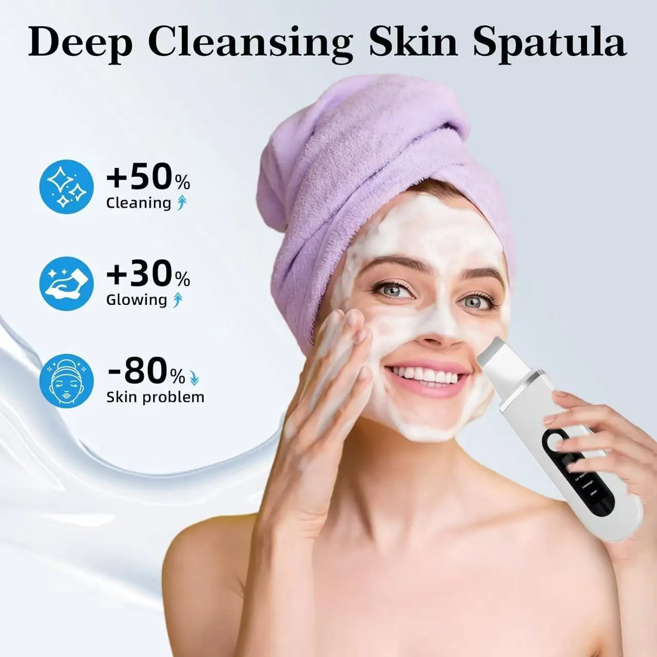 آلة تنظيف الوجه العميق بالموجات فوق الصوتية، منظف البشرة، إزالة الأوساخ، الرؤوس السوداء، تقليل البقع والتجاعيد، تبييض الوجه #2