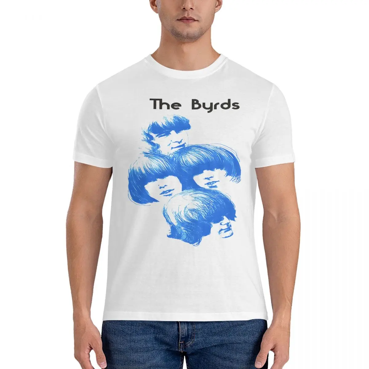 Men's T-Shirts Fan Vintage 100% Cotton Tees Short Sleeve T-The Byrds T Shirt Crew Neck Tops Unique