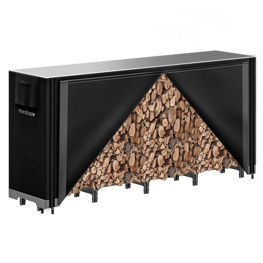 

Mars Explo 8ft Firewood Rack Outdoor with Cover, Heavy Duty Wood Racks Outdoor for Firewood, Indoor Firewood Storage Log Rack w