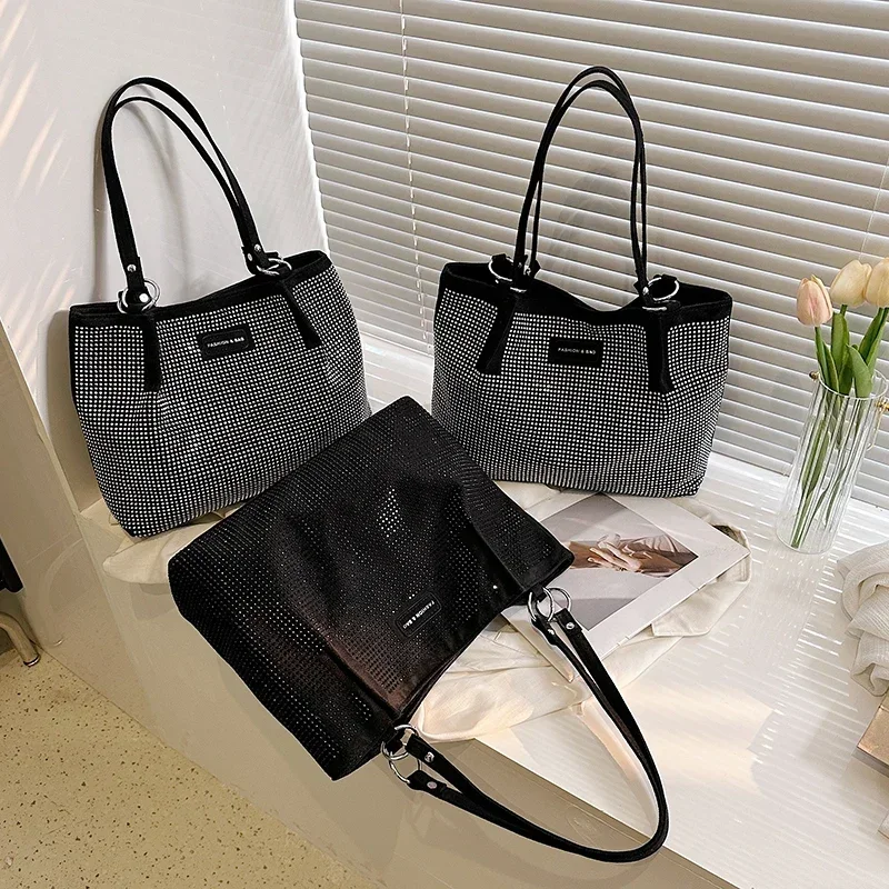 2024 High Quality Zipper Women\'s Handbag Fashion Versatile Casual Sequin Shoulder Bag New Large Capacity Tote Bag Totalizador