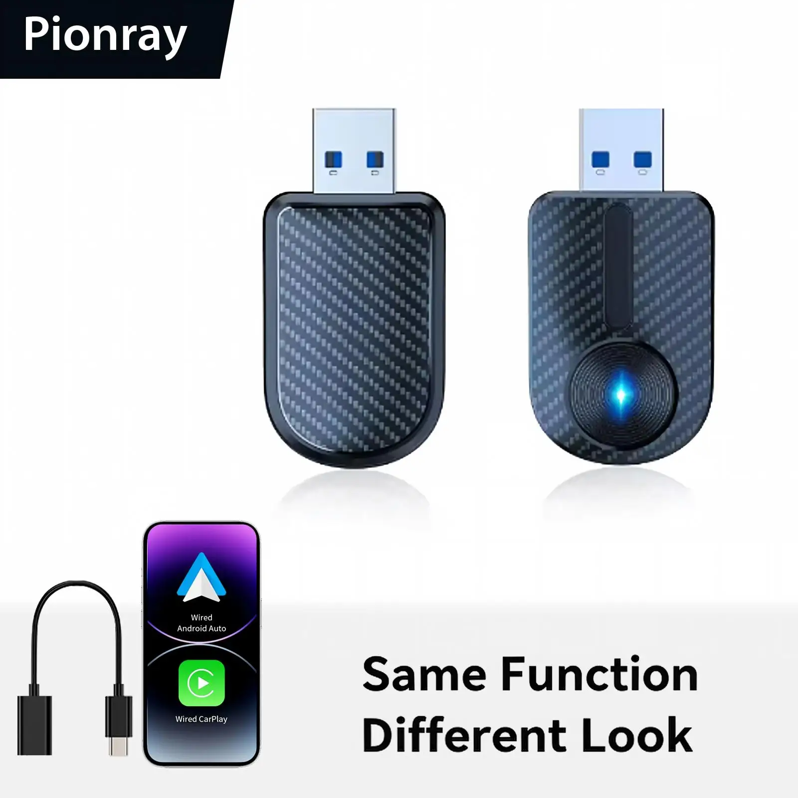 2026 Pionray: verbeterde draadloze CarPlay-adapter, stabiele transmissie, geen vertraging, zet bedrade CarPlay om in draadloze CarPlay.