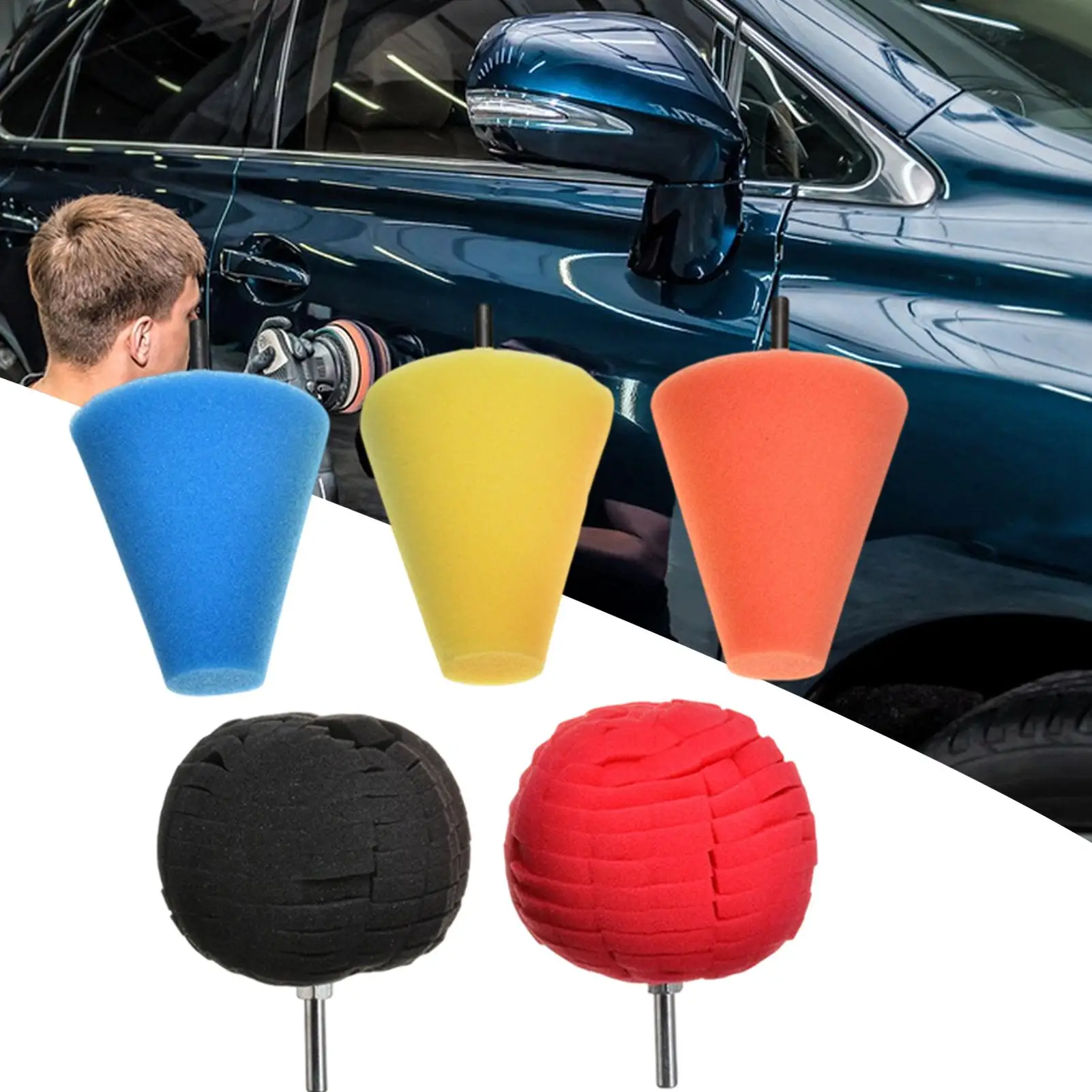 

Buffing Pads For Drill 5 Pieces Washable Reusable Buffer Sponge Polishing Pad For Car Wheel Hub Care Detailing Metal Aluminum