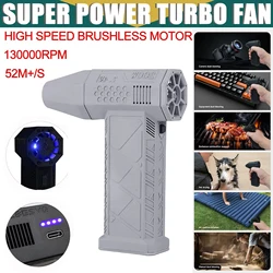 Mini Turbo Jet Fan 130000RPM Wind Speed 52m/s Brushless Motor Handheld Duct Fan High-Performance Cyclone Turbo Electric Blower