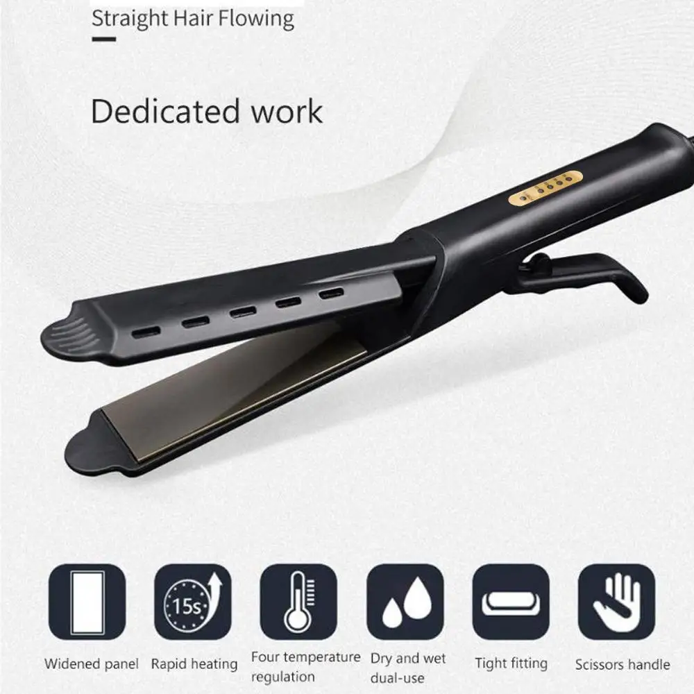 Hair Straightener Curling Iron Brush Four-Gear Temperature Adjustment Ceramic Tourmaline Ionic Flat Iron Professional Styling