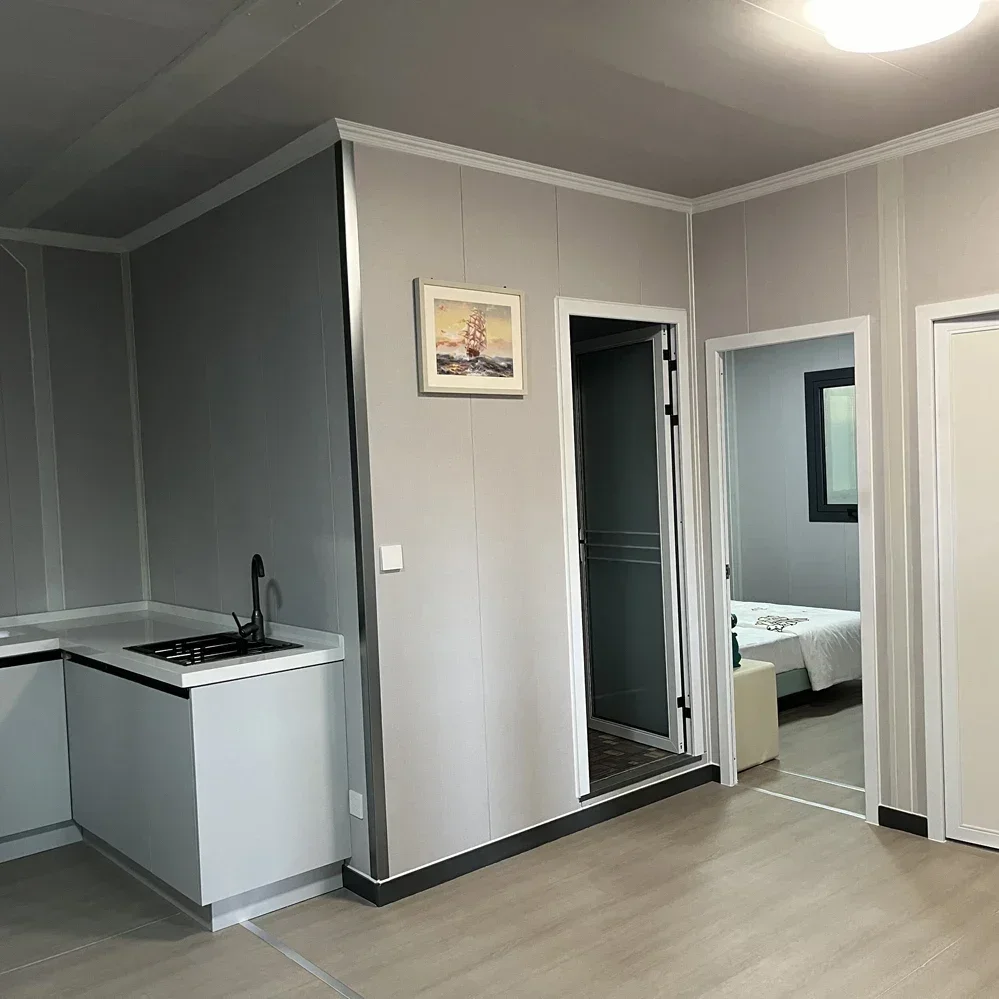 Portable Movable Prefabricated Container House 2 Bedroom Fast Assembled Expandable Home With Full Bathroom Steel Material