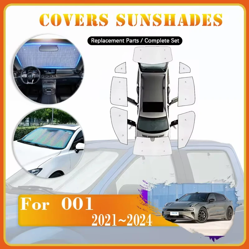 

Car Sunshade Covers For Geely Zeekr 001 2021-2024 2022 Sunproof Sunscreen Window Coverage Pads Front Rear Sun Shades Accessories