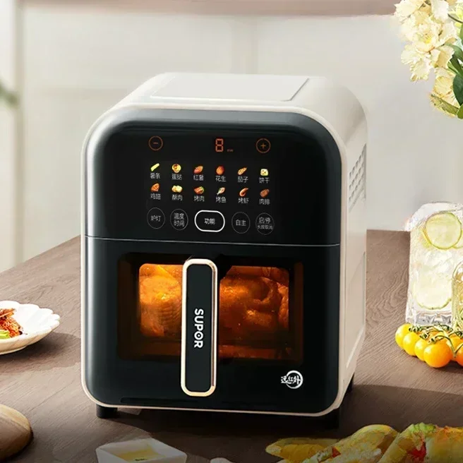 Far infrared air fryer, no flipping, multifunctional intelligent electric fryer, 5L capacity visible smart  air fryer fritöz