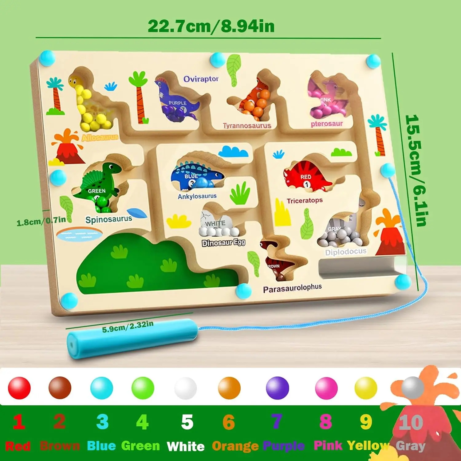 Magnetische kleur en nummer doolhof Montessori onderwijs speelgoed bord pen bewegende kraal spel motorische vaardigheden activiteiten houten speelgoed kinderen geschenken