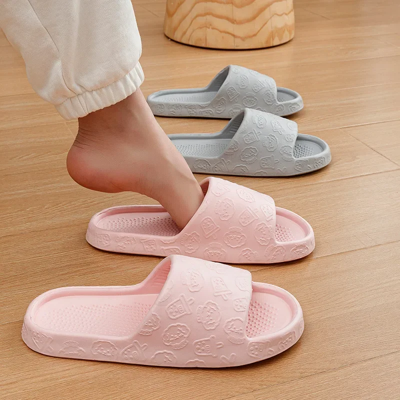 Summer Women Soft Slippers Indoor Home Women Casual Flip Flops Bathroom Anti Slip Sandals Outside Wear Men Beach Slides Shoes