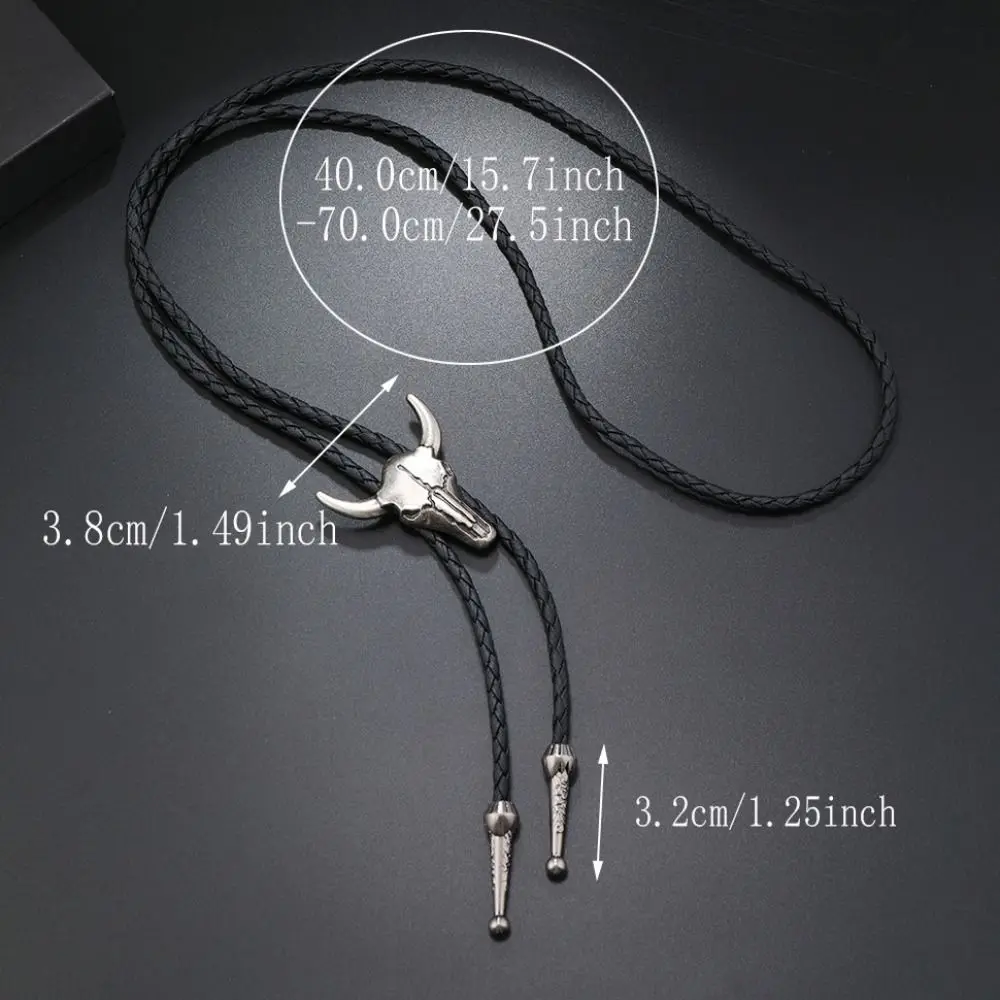 Collana da uomo in stile etnico unico Collana con ciondolo testa di bue dorato in argento Accessori per gioielli Collana in pelle PU in rame regalo