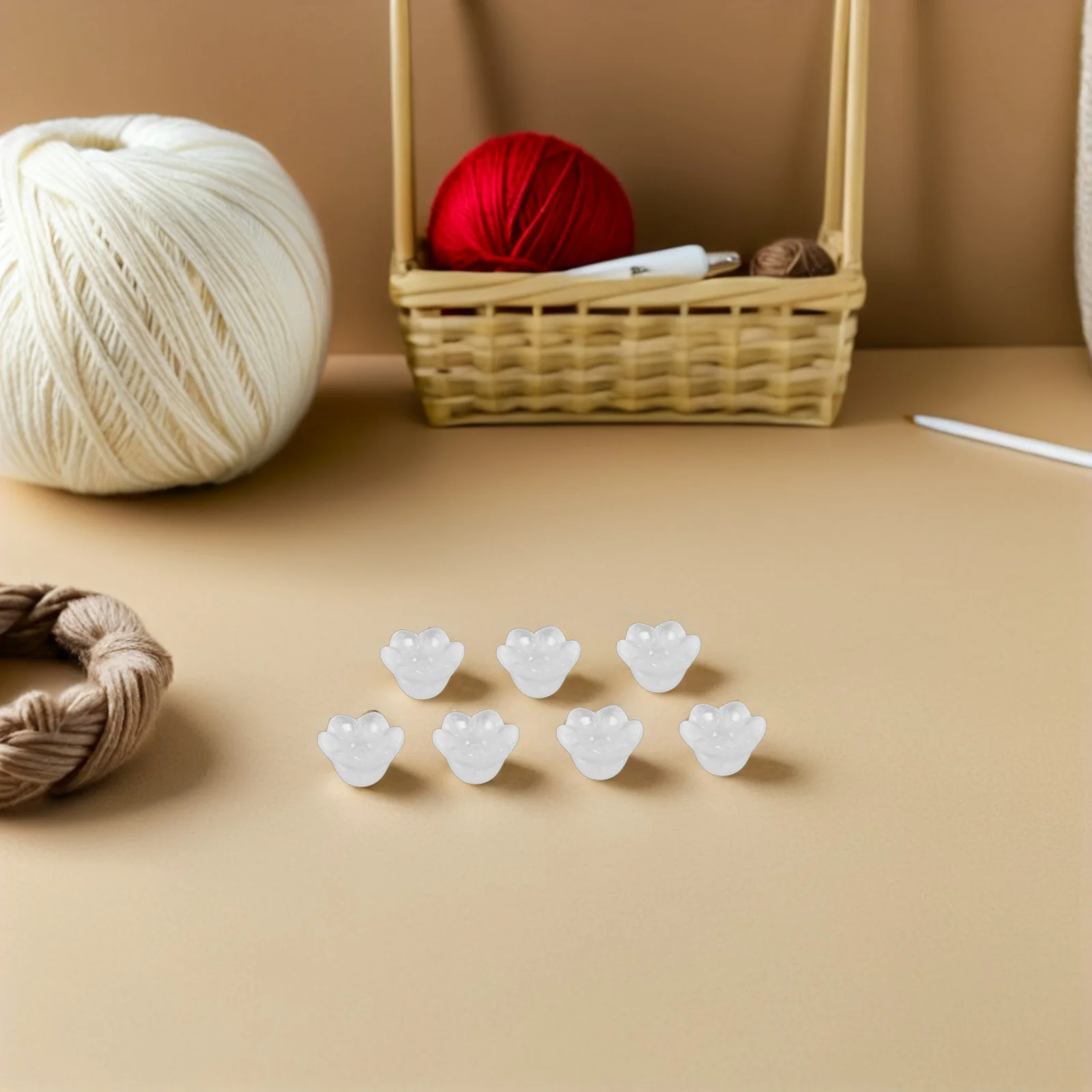 

300Pcs White Bellflower Glass Flower Beads for DIY Floral Jewelry Earrings Tassels Handmade Flower Bead Charms