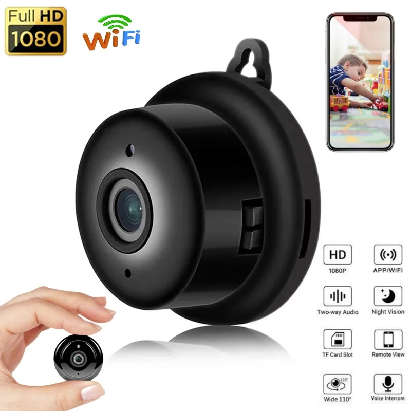 

1080P Mini Camera Wifi Wireless Micro IP Cam Smart Home Security CCTV Surveillance IR Night Vision Motion Detect P2P Nanny Cam