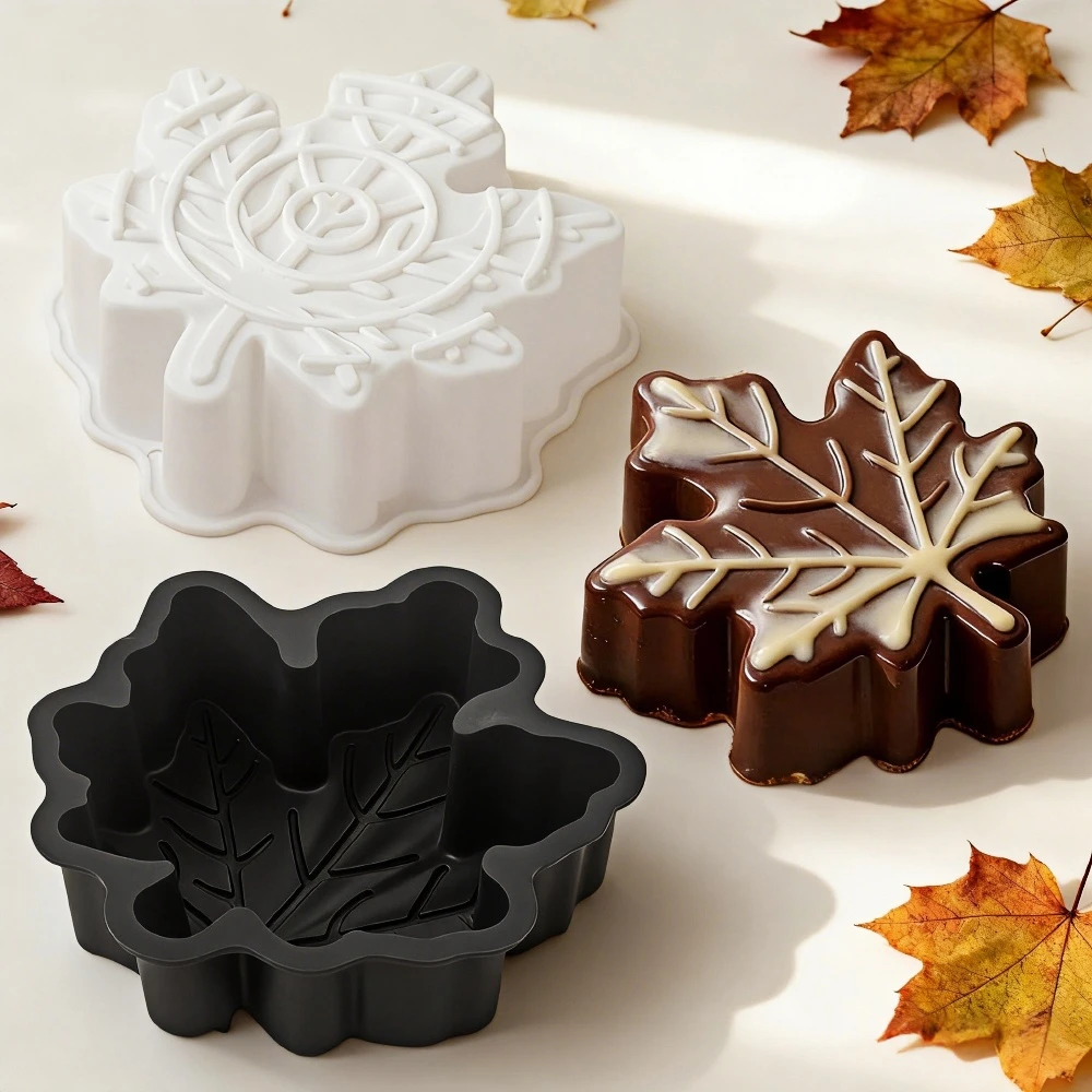 Single Maple Leaf Silicone Mold Leaf Shape Chocolate Cake Dessert Baking Mold Aromatherapy Candle & Squishy Mold