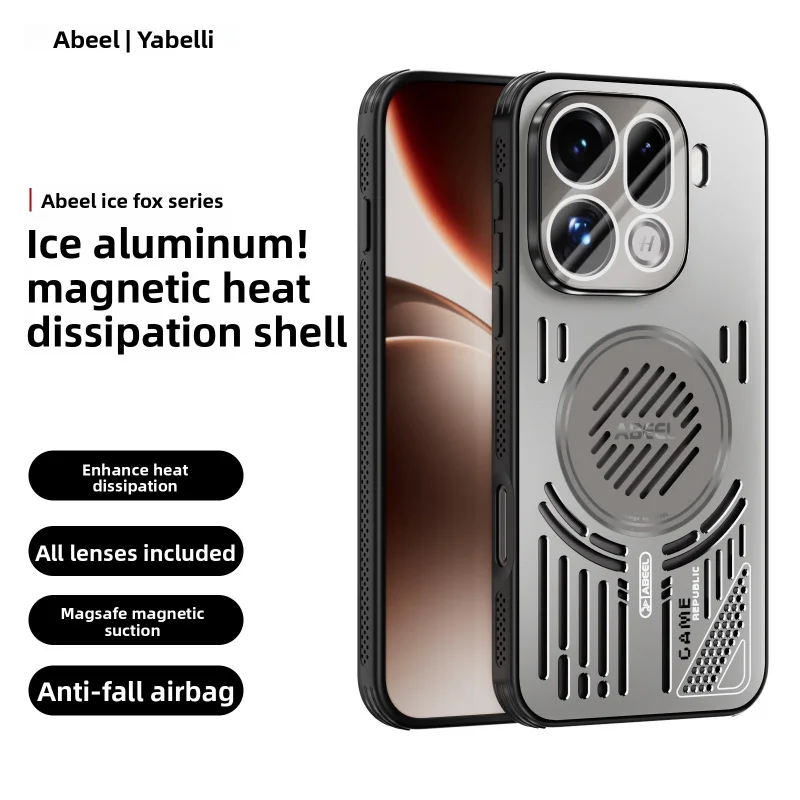 Custodia per telefono magnetica cava con dissipazione del calore per Oppo FIND X9PRO per custodia protettiva FIND X9