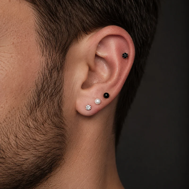 12/15/20 Paar Kristall-Ohrstecker-Set für Damen und Herren, Funkelnde Zirkon-Ohrringe, Verschiedene Stile, Minimalistischer Zierlicher Ohrschmuck – Detail 15