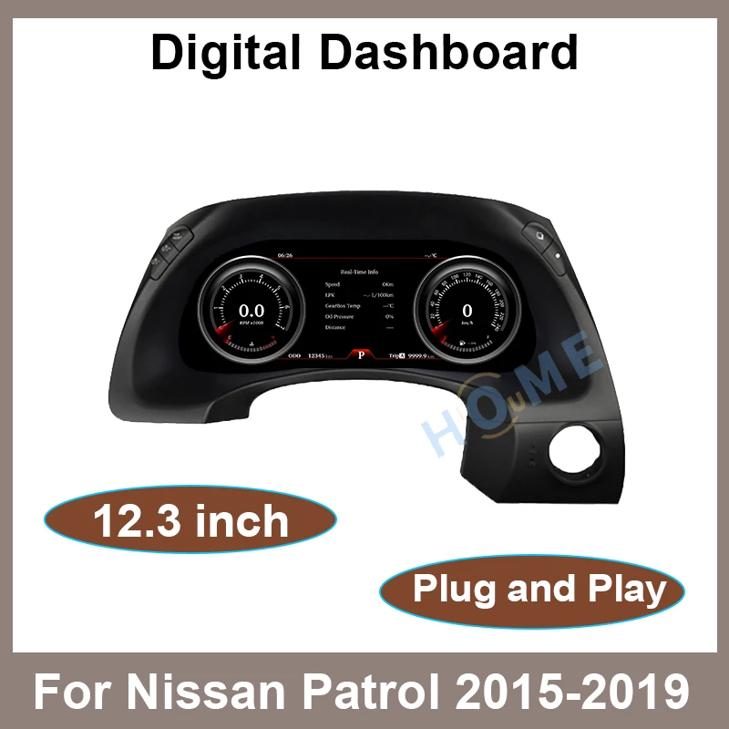 

Car LCD Dashboard 12.3 inch For Nissan Patrol Y62 Auto Instrument Panel Modified And Upgraded Multifunctional