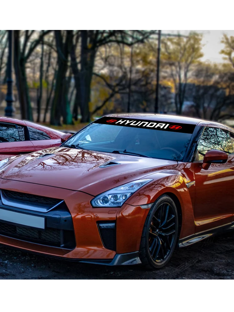 Наклейка на лобовое стекло автомобиля из ПВХ, наклейка на переднее окно, солнцезащитный козырек для Hyundai Accent Elantra Wagon Sonata i10 i20 i30 i40, аксессуары