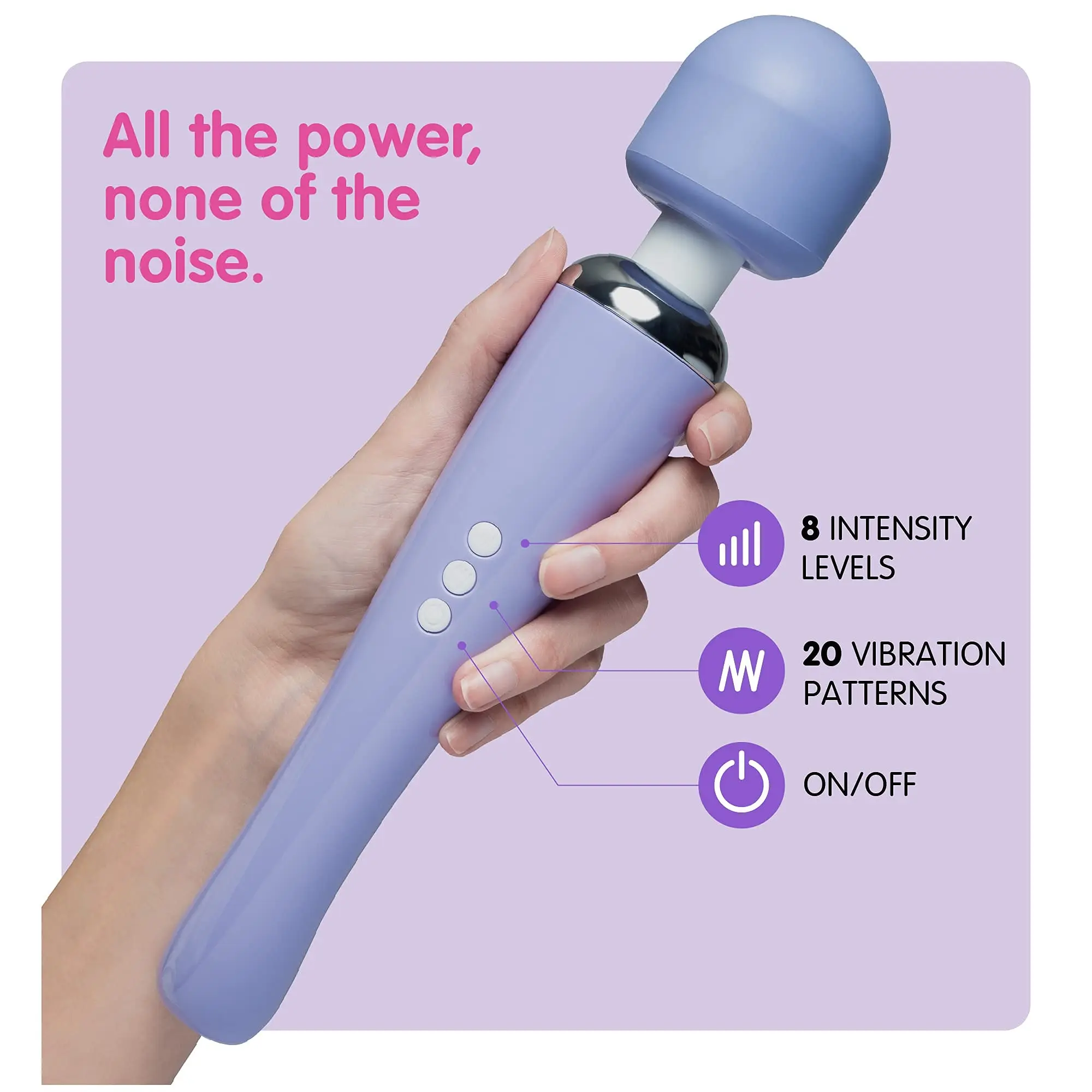 Oliver James Rechargeable Stick Massager for Women-Personal Massager for Women, 20 Vibration Modes and 8 Speeds, Full Body Mass