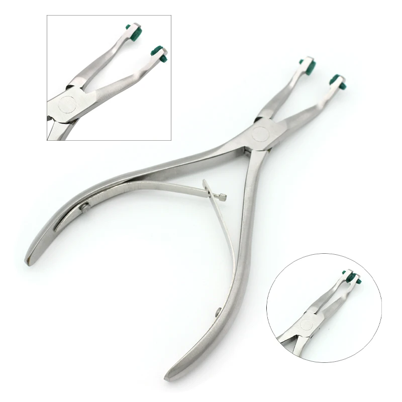 Dental 1pcs Dental Crown Remover Plier With Green Rubber Green Tips temporary crown Remover Dental Tools