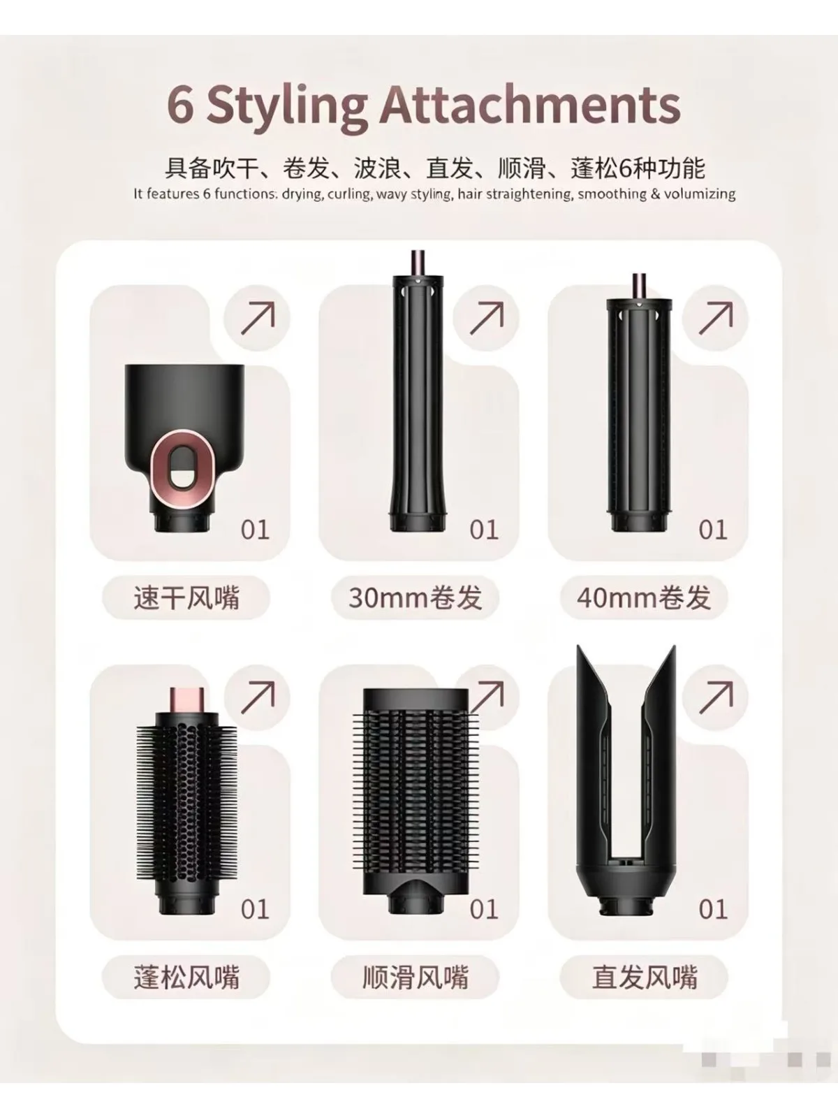 SenCici Professional Hot Air Brush Hair Styler Curling Iron Dryer Salon Curly Straight Hair Volumizing Blow Dryer hair dryer